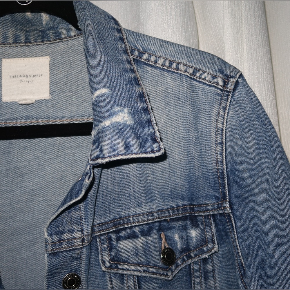 Distressed Denim Jacket - Thread & Supply
